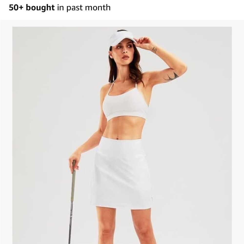 White Athletic Skirt and Top Set